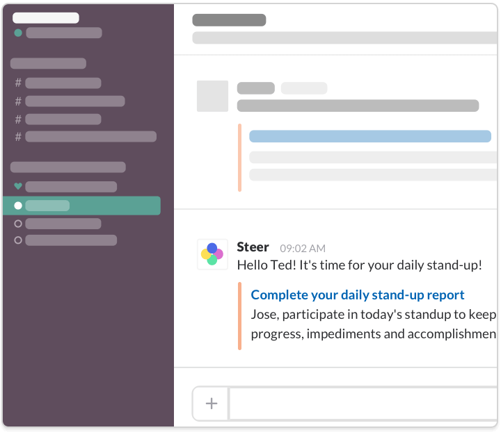Daily stand-ups through Slack