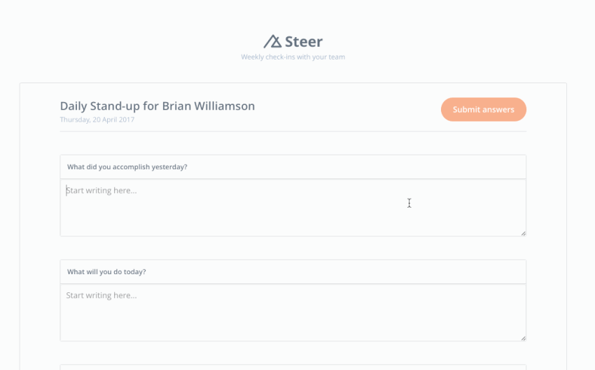 Select at what time do you want to send the questions